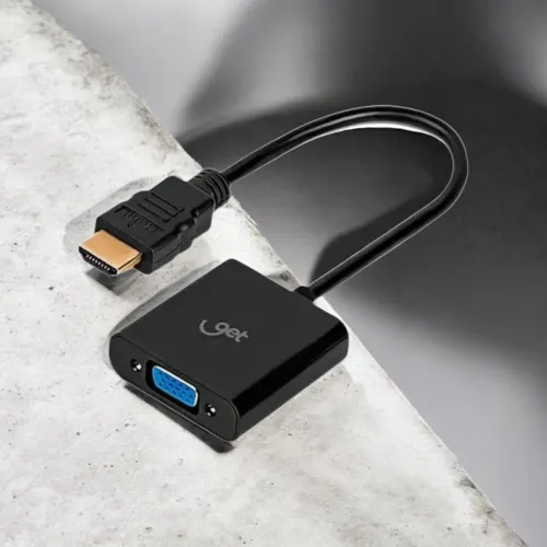 Cabo Adaptador Conversor HDMI para VGA 25cm Preto