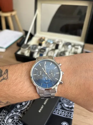 Relógio Masculino Chrono Blue Silver 42mm