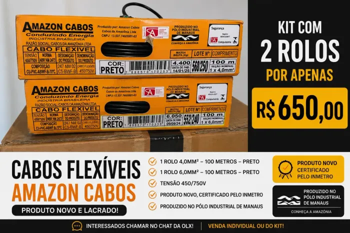 CABOS FLEXÍVEIS AMAZON CABOS