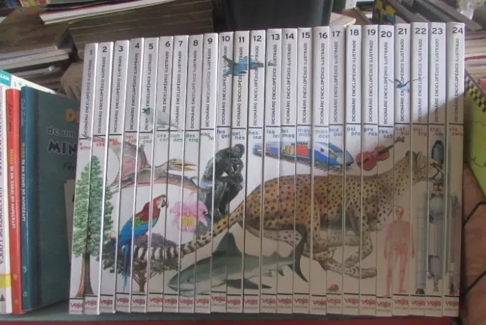 Dicionário Enciclopédico Ilustrado Veja Larousse - coleção completa com 24 volumes