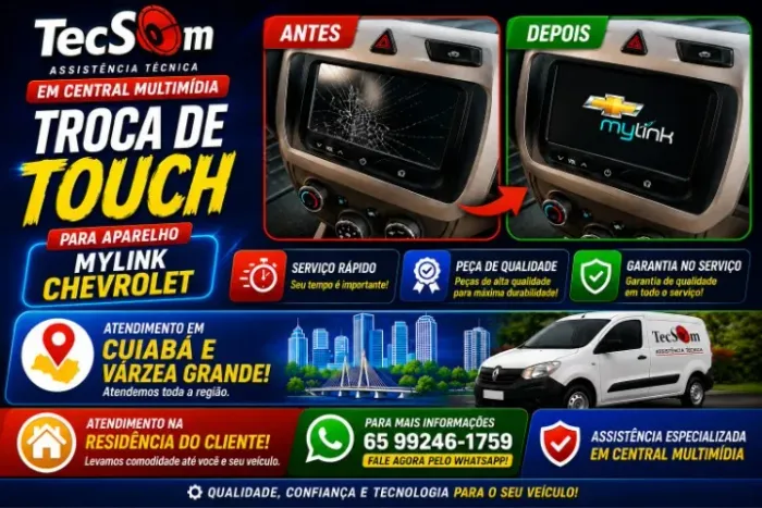 MyLink Chevrolet Multimidia Original Onix Leia com Atenção Troca de Touch Screen