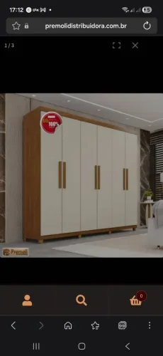 Guarda-roupa Portugal 100% MDF 6 Portas Prime Cinamomo/Arena Off White Imop