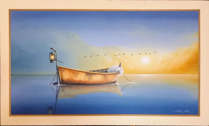 Quadro decorativo 1,00 x 0,60 pintura acrílica sobre tela em painel