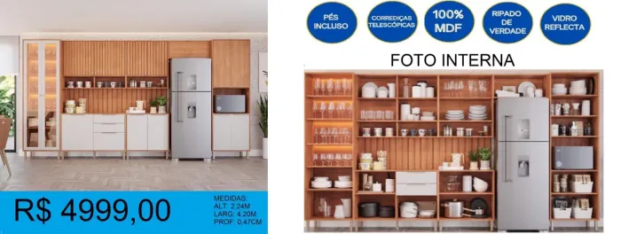 Cozinha completa 100% MDF - entrega e montagem gratuita em 48 horas