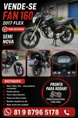Moto Fan Preta 2017