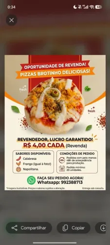 Pizza brotinho pra revenda