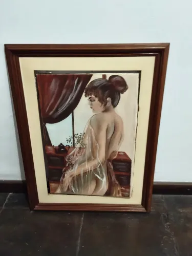 Quadro de parede lindo pintado a mão 