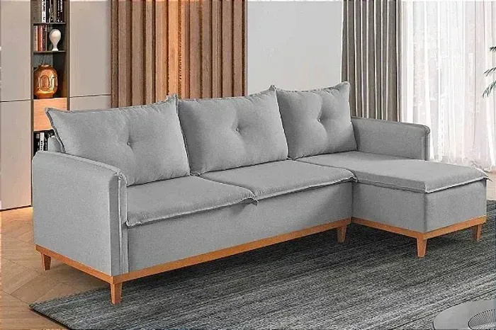 SOFA CHAISE ORLANDO LINHO CINZA r75