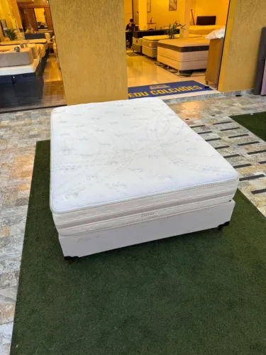 Colchão de Casal HERVAL + base Box USADO - Entrego!