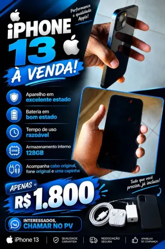 Iphone 13, 128 Gb em ótimo estado