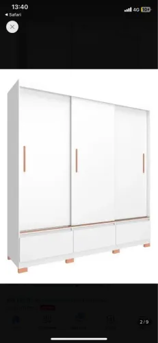 Guarda roupa casal 3 portas e 3 gavetas