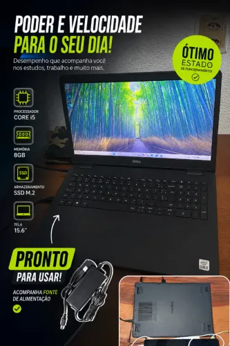 ? Notebook Dell Inspiron Core i5 | 8GB RAM + SSD M.2 | Ótimo Estado