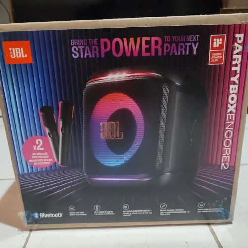 JBL PartyBox Encore (2 Microfones) - Nova / Lacrada