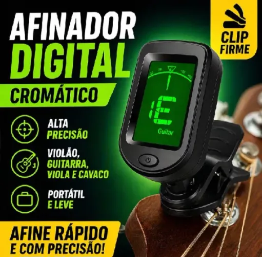 Afinador eletrônico para violão, guitarra, cavaquinho, ukulele