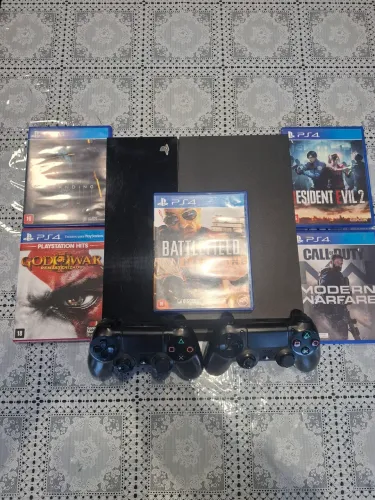 Playstation 4 fat dois controles 5 jogos 