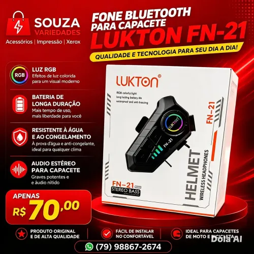 Fone Bluetooth para Capacete