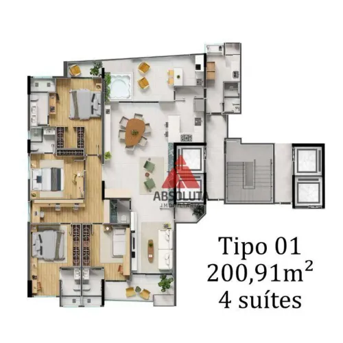 Soul Tower - Lançamento, apartamentos de 200,91 m² com o melhor lazer de Americana