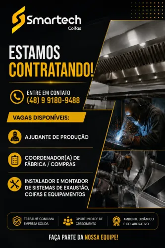 Coordenador(a) de Fábrica/compras, INSTALADOR COIFA,SIST EXAUSTÃO