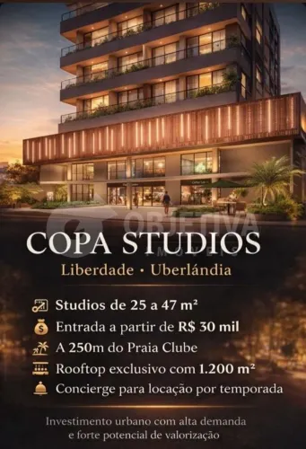 Studio à venda, 1 quarto, 1 suíte, 1 vaga, Copacabana - UBERLANDIA/MG
