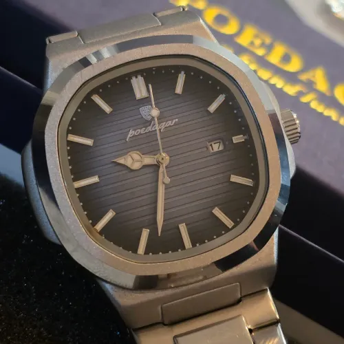 Relógio Masculino Poedagar original 46mm em aço cirúrgico impecável assinado Fullset