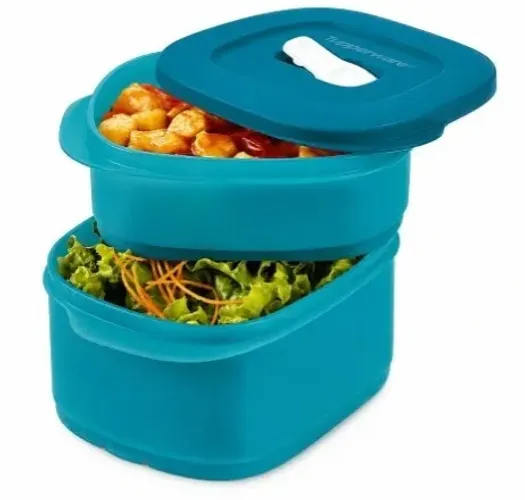 Tupperware Quadrada Geração II 800ml + 500ml Turmalina(para microondas)