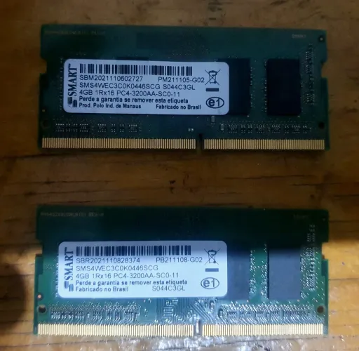 Memória RAM Smart DDR4 8GB (2×4GB) para notebook 3200MHz