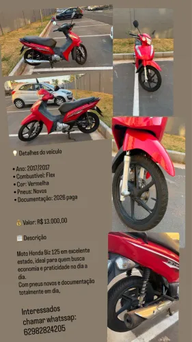 Honda Biz 125 - 2017/2017 Flex Vermelha