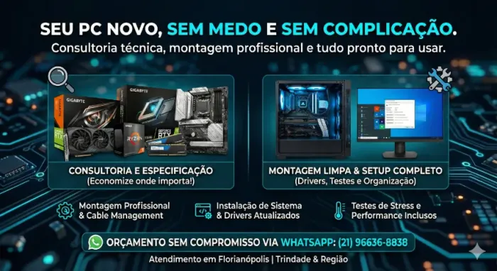 Montagem de PC, computadores desktop.