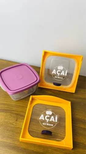 Tampa de Acrílico para Açaí e Guloseimas + Pote Sanremo 800ml