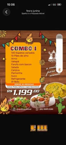 Buffet junino móvel 
