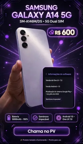 Samsung Galaxy A14 5G 128GB Prata Dual SIM - R$600