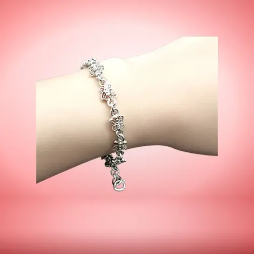 Pulseira de Borboletas em Prata de Bali ou Pikun (prata escurecida)