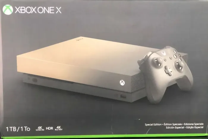 Xbox One X 1TB "Edição Especial Gold Rush" Usado.