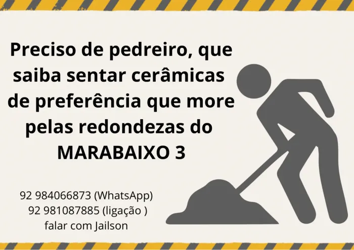 Preciso de pedreiro 