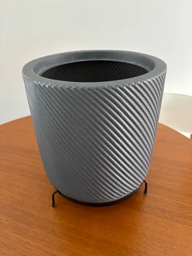 Vaso Planta N1 Cinza Chumbo + Suporte com Pés