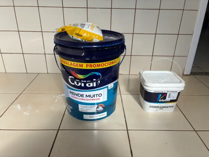 Tinta Coral Branca + Massa Corrida + Gesso | Sobra de Reforma