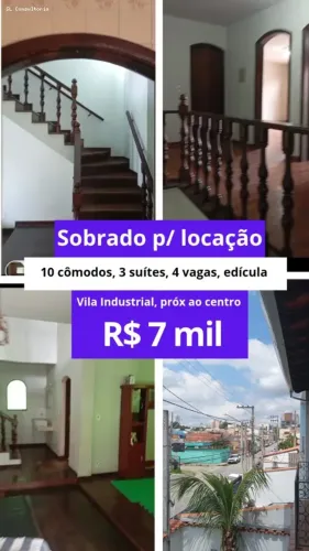 Casa para Locação em Mogi das Cruzes, Centro, 3 dormitórios, 3 suítes, 4 banheiros, 4 vaga