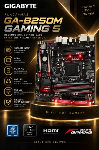PLACA MÃE B250M GAMIN5 + I5 7400