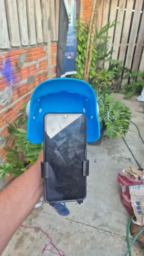 Suporte Celular Proteção Sol Chuva Estilo Capacete Moto ,motoboy, Cor Azul