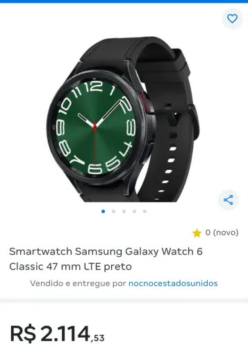 Smartwatch Galaxy Watch6 Classic Lte 47mm Grafite Samsung pulseira Liso