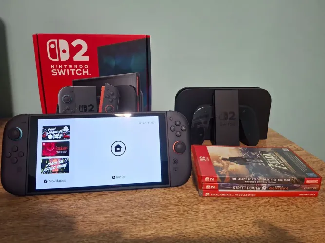 Nintendo Switch 2 com 3 jogos