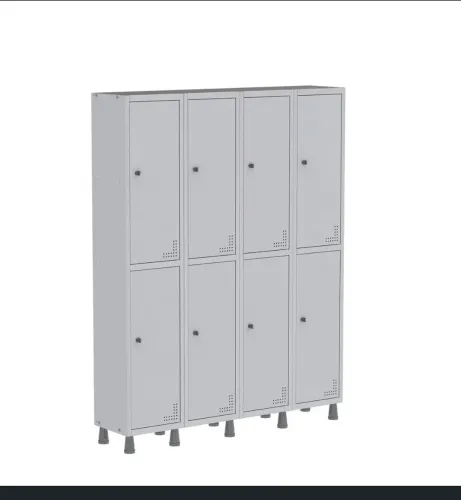 Armário Locker Guarda Volume Aço Light 8 Portas 138x179,5cm Cinza
