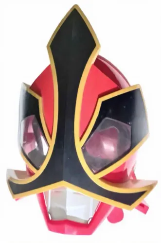 Capacete Power Rangers vermelho fabricado pela Bandai com som