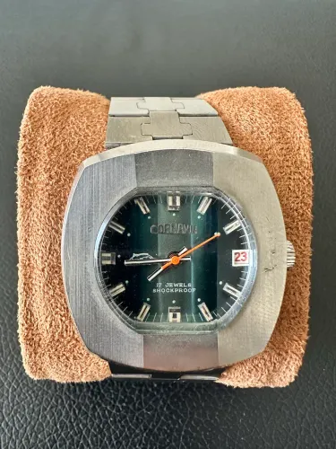 RELÓGIO SUÍÇO VINTAGE CORNAVIN - AUTOMÁTICO- CAIXA E PULSEIRA ORIGINAIS