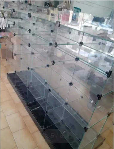 Gôndola de vidro temperado duas unidades 