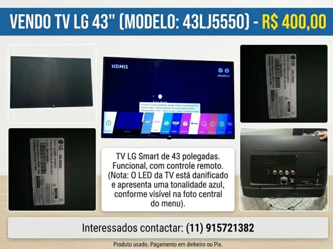 ? VENDO TV LG SMART 43 POLEGADAS