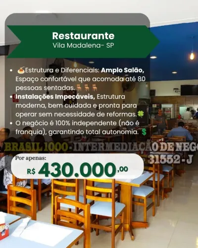 Restaurante na Vila Madalena, SP