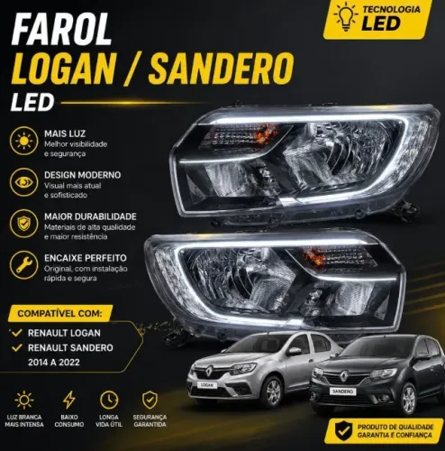 Par de FAROL de Led SANDERO/LOGAN