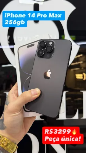 iPhone 14 Pro Max 256gb Preto Com Caixa