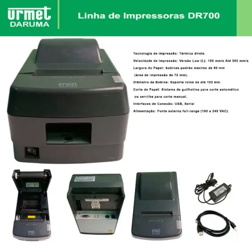 Impressora térmica Daruma DR700 tem impressão térmica direta